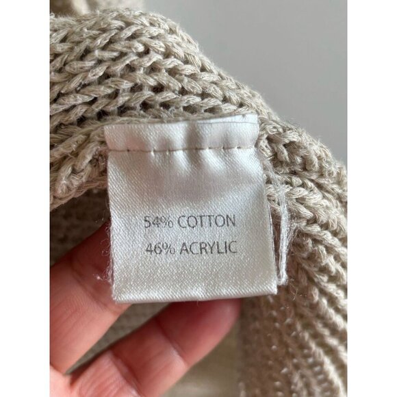 Lineamaglia Womens Long Sleeve Crochet Open Front Knit Cardigan Tan Size M - Picture 9 of 9